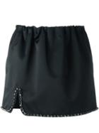 No21 Crystal-embellished Mini Skirt, Women's, Size: 40, Black, Polyester/cupro/glass/metal