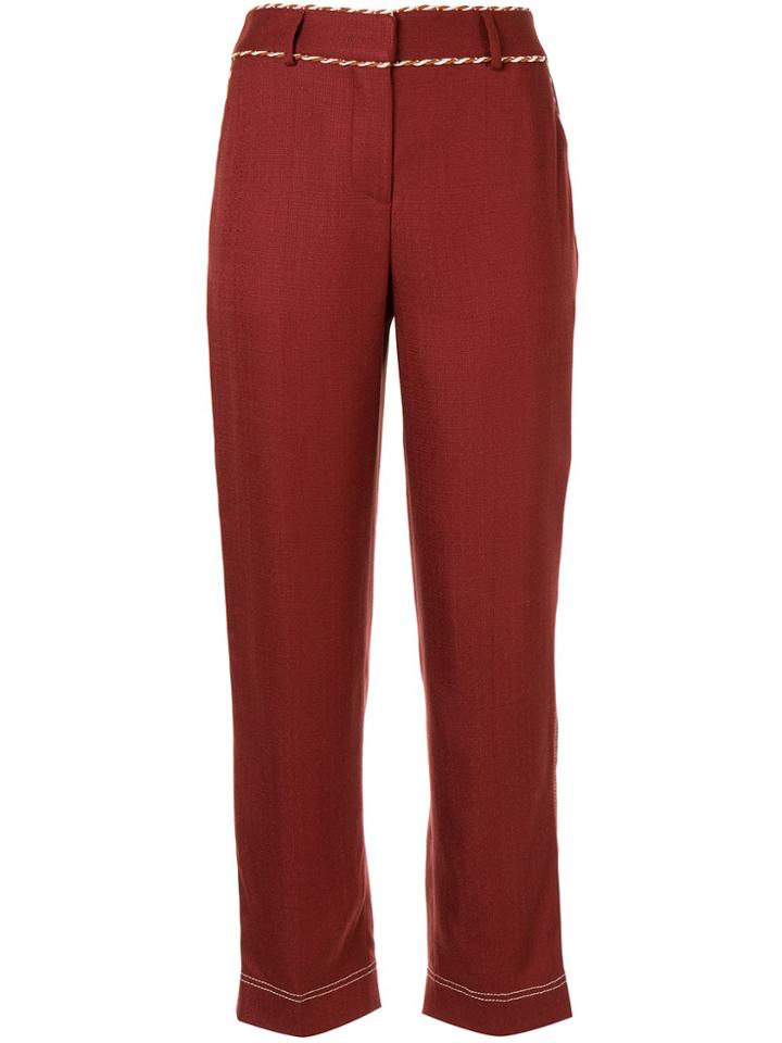 Peter Pilotto Straight-leg Cord Detail Trousers - Red