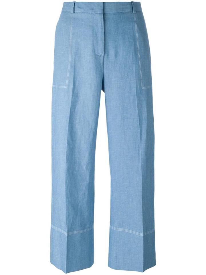 Ermanno Scervino Wide-legged Cropped Trousers - Blue