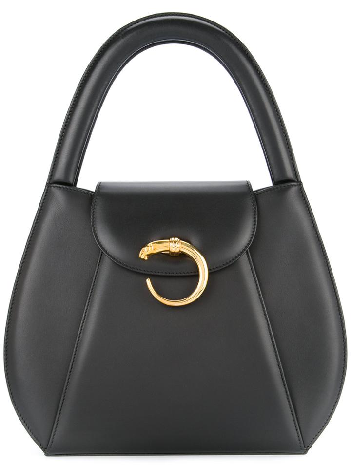 Cartier Vintage Cartier Panther Logo Handbag - Black