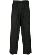 Ziggy Chen Creased Cropped Trousers - Black