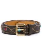 Eleventy Embellished Belt, Men's, Size: 90, Brown, Leather