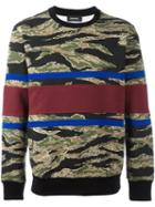 Diesel Abstract Pattern Sweater, Men's, Size: Small, Green, Cotton/polyester