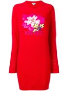 Kenzo Embroidered Flower Sweater Dress