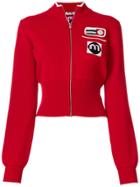 Miu Miu Embroidered Patch Zipped Cardigan