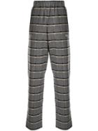 Drôle De Monsieur Straight-leg Check Print Trousers - Grey