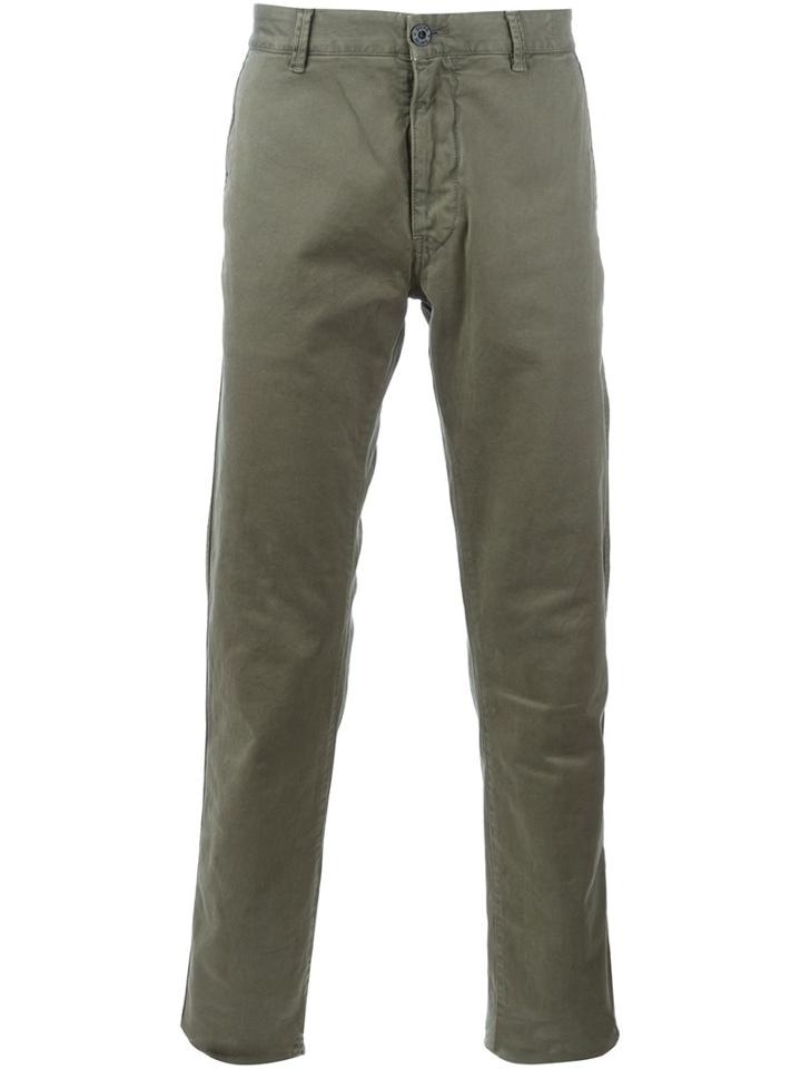 Stone Island Slim-fit Chinos, Men's, Size: 34, Green, Cotton/spandex/elastane