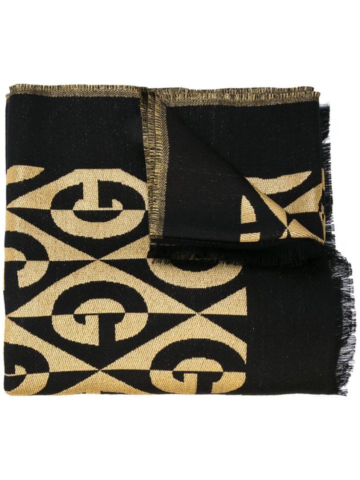 Gucci G Rhombus Lamé Scarf - Black
