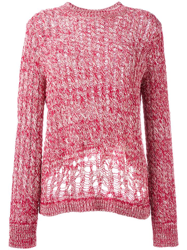 Joseph Cable Knit Jumper, Women's, Size: Small, Red, Cotton/spandex/elastane