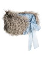 Prada Ostrich Feather Shawl Scarf - Grey