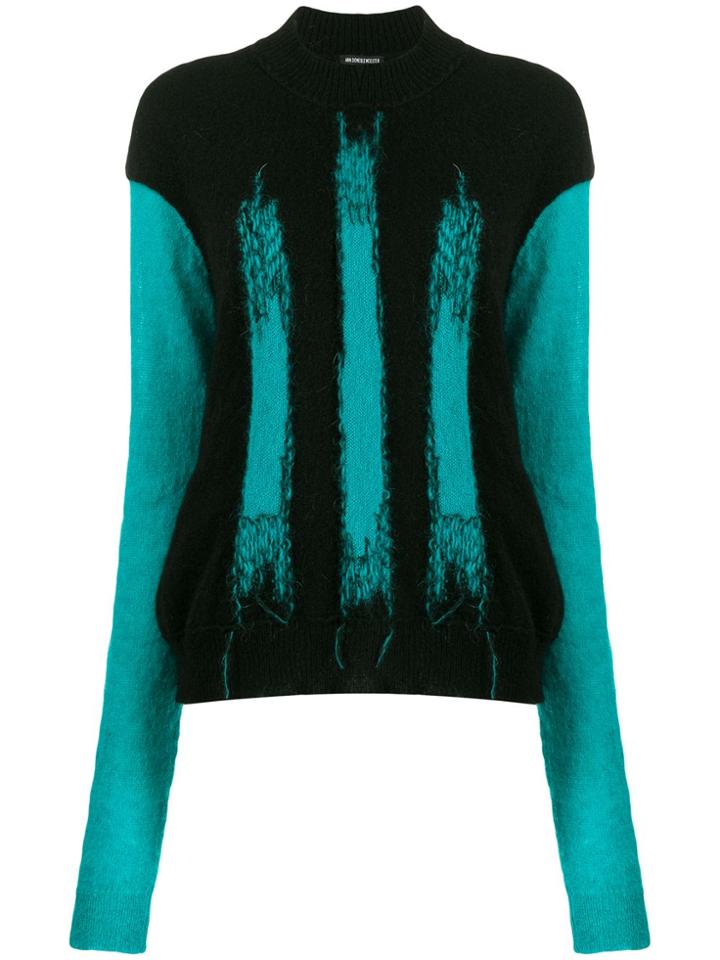 Ann Demeulemeester Abstract Intarsia Jumper - Black