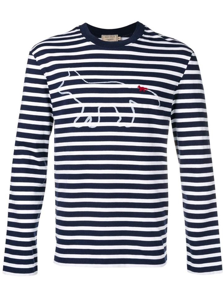 Maison Kitsuné Striped Printed Sweater - Blue
