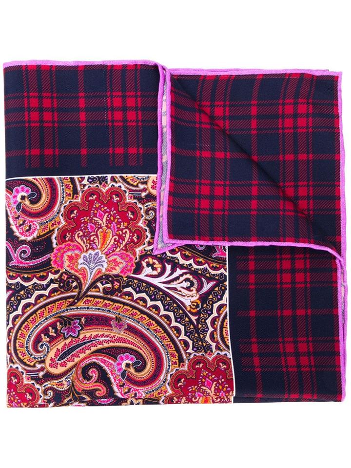 Kiton Mixed Print Scarf - Pink