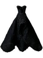 Nedret Taciroglu Couture Strapless Hi-low Gown, Women's, Size: 38, Black, Silk