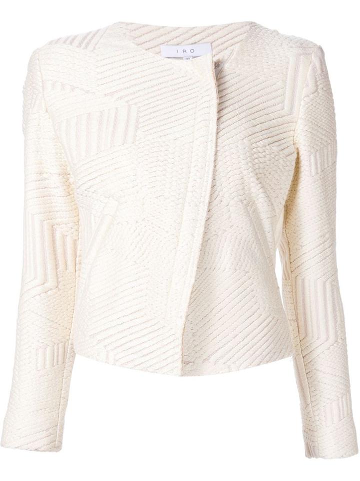 Iro Gilded Textured Jacket, Women's, Size: 34, Nude/neutrals, Polyester/polyamide/metallized Polyester/viscose