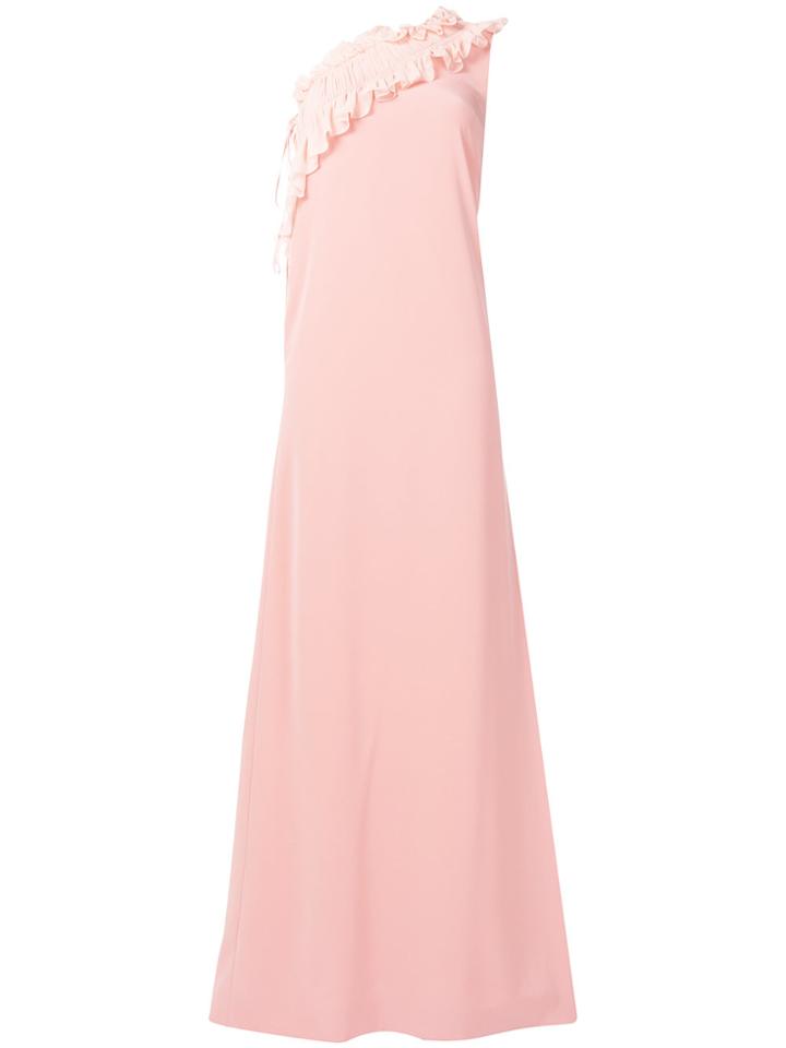 Lanvin Ruffled One-shoulder Gown - Pink & Purple