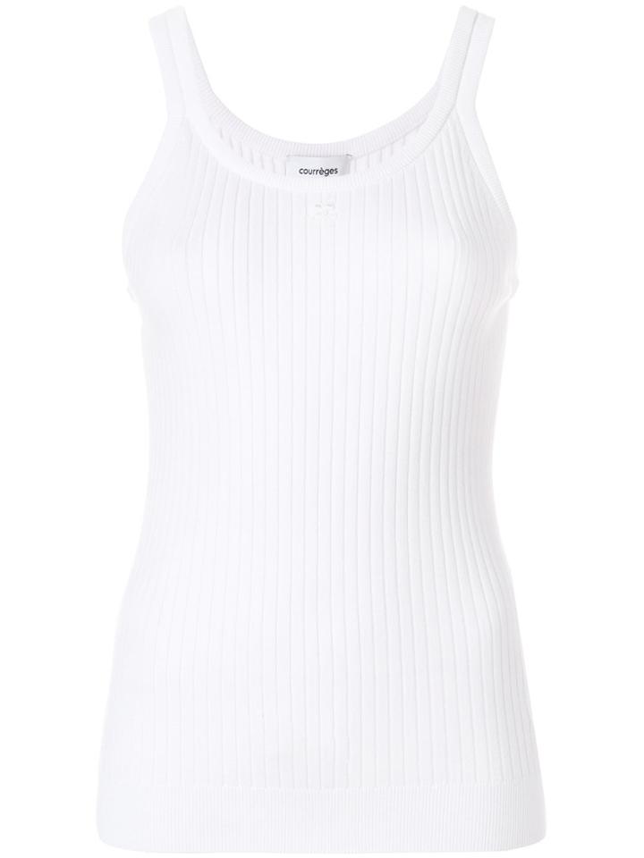 Courrèges Rib Knit Vest - White