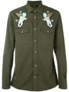 John Richmond - Matuisa Embroidered Shirt - Men - Cotton/spandex/elastane - Xl, Green, Cotton/spandex/elastane