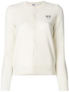 Comme Des Garçons Play Round Neck Cardigan - Nude & Neutrals