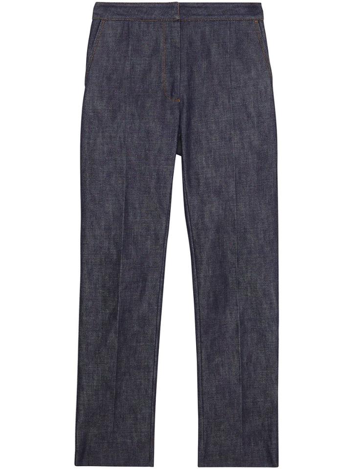 Burberry Straight Fit Monogram Motif Japanese Denim Jeans - Blue