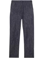 Burberry Straight Fit Monogram Motif Japanese Denim Jeans - Blue