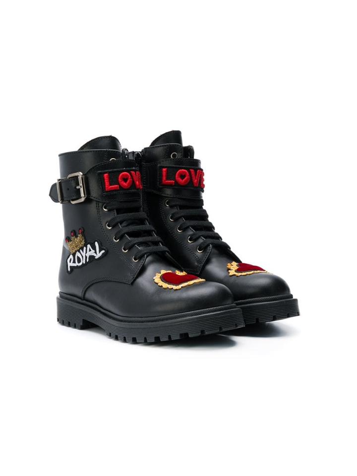 Am66 Teen Patchwork Boots - Black