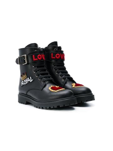Am66 Teen Patchwork Boots - Black