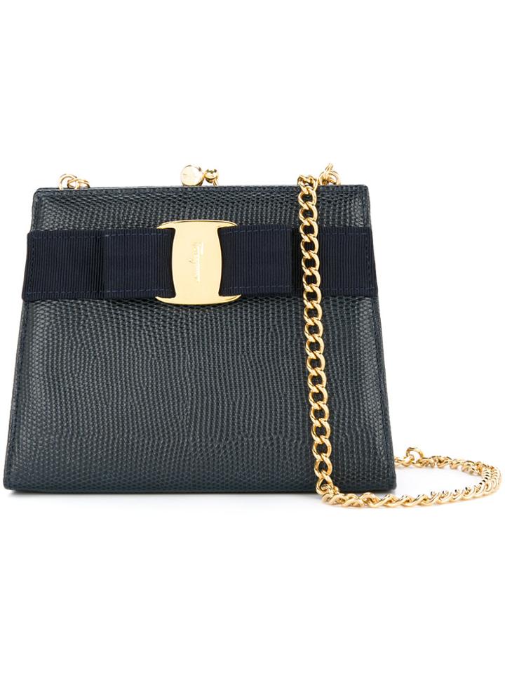 Salvatore Ferragamo Vintage Vara Ribbon Chain Bag - Blue