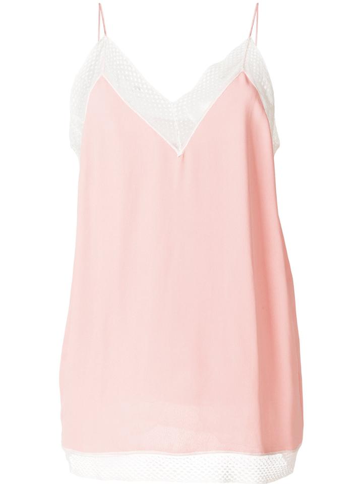 Erika Cavallini Lace Trim Slip Top - Pink & Purple