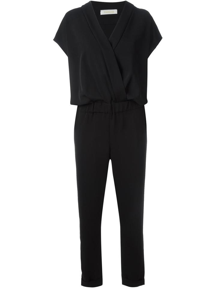 P.a.r.o.s.h. Wrap Front Jumpsuit, Women's, Size: Xs, Black, Polyester