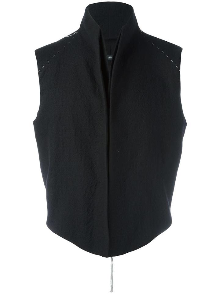 Cedric Jacquemyn High Neck Vest, Men's, Size: 48, Black, Virgin Wool