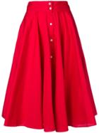 Peter Taylor Pleated Skirt - Red