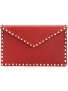 Valentino Large Garavani Rockstud Clutch - Red