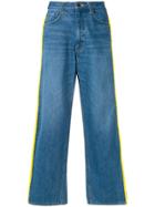 Facetasm Wide Leg Cropped Jeans - Blue