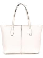 Tod's Tag Detail Tote, Women's, White, Leather