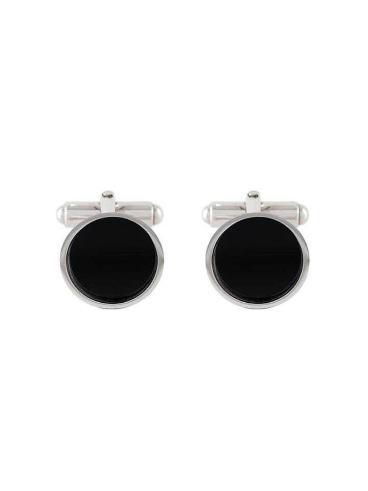Lanvin Round Onyx Cufflinks - Metallic