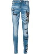Philipp Plein Bat Boy Skinny Jeans, Size: 26, Blue, Cotton/spandex/elastane