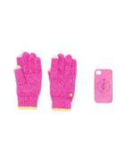 Juicy Couture Glittered Gloves And Iphone 4 Case - Pink