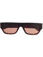 Stella Mccartney Eyewear Rectangular Framed Sunglasses - Brown