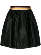 Miu Miu Flared Satin Skirt - Black