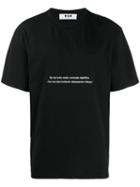 Msgm Printed Phrase T-shirt - Black