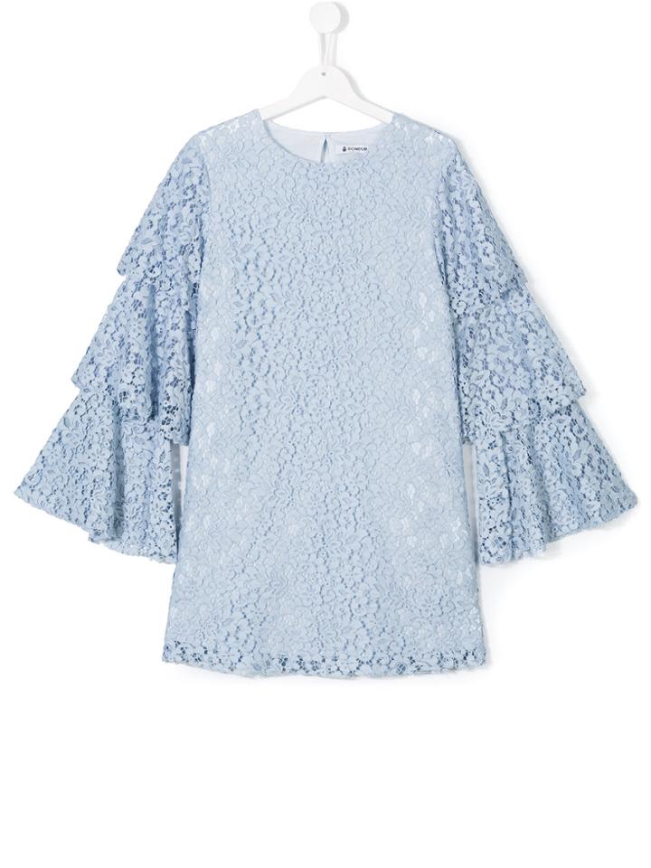 Dondup Kids Floral Shift Dress - Blue