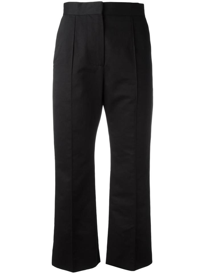 Marni Cropped Straight Leg Trousers, Women's, Size: 40, Black, Cotton/linen/flax