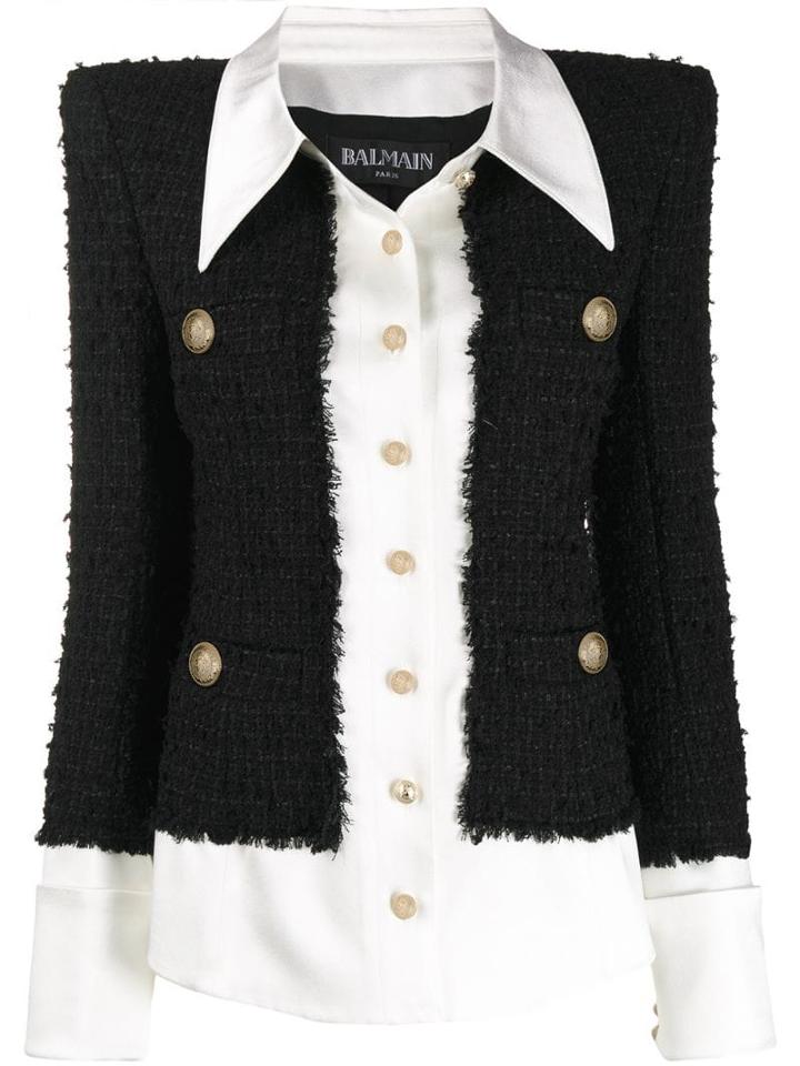 Balmain Layered Effect Jacket - Black