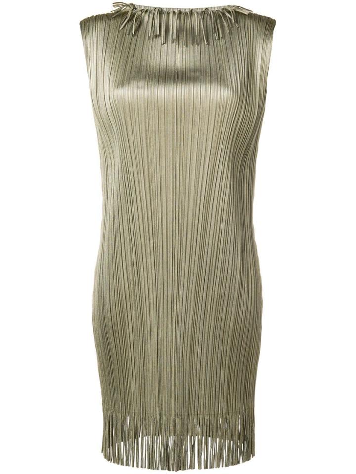 Pleats Please By Issey Miyake Pleated Shift Dress - Metallic