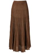 Nk Lurex Knit Long Skirt - Brown