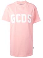 Gcds Contrast Logo T-shirt, Women's, Size: Xs, Pink/purple, Cotton