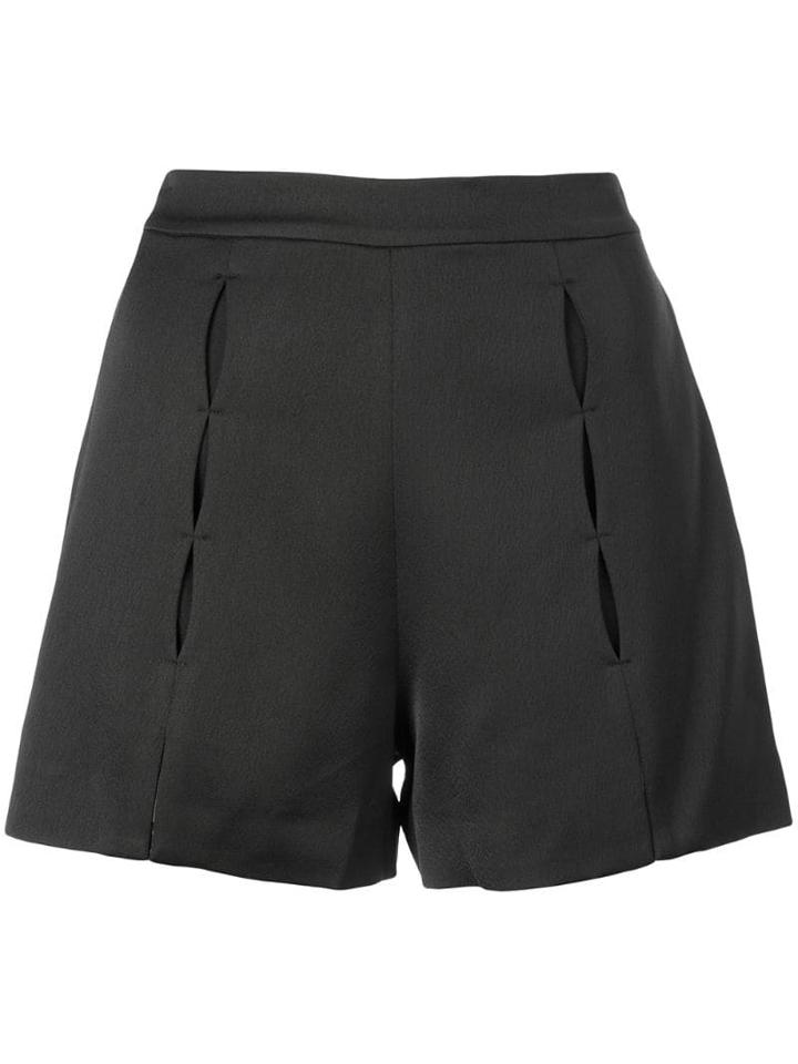 Alexis Pleated Short Shorts - Black