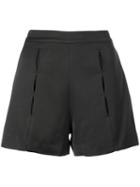 Alexis Pleated Short Shorts - Black