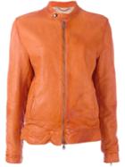 Pihakapi Crumpled Effect Zipped Jacket, Women's, Size: Xs, Yellow/orange, Lamb Skin/viscose